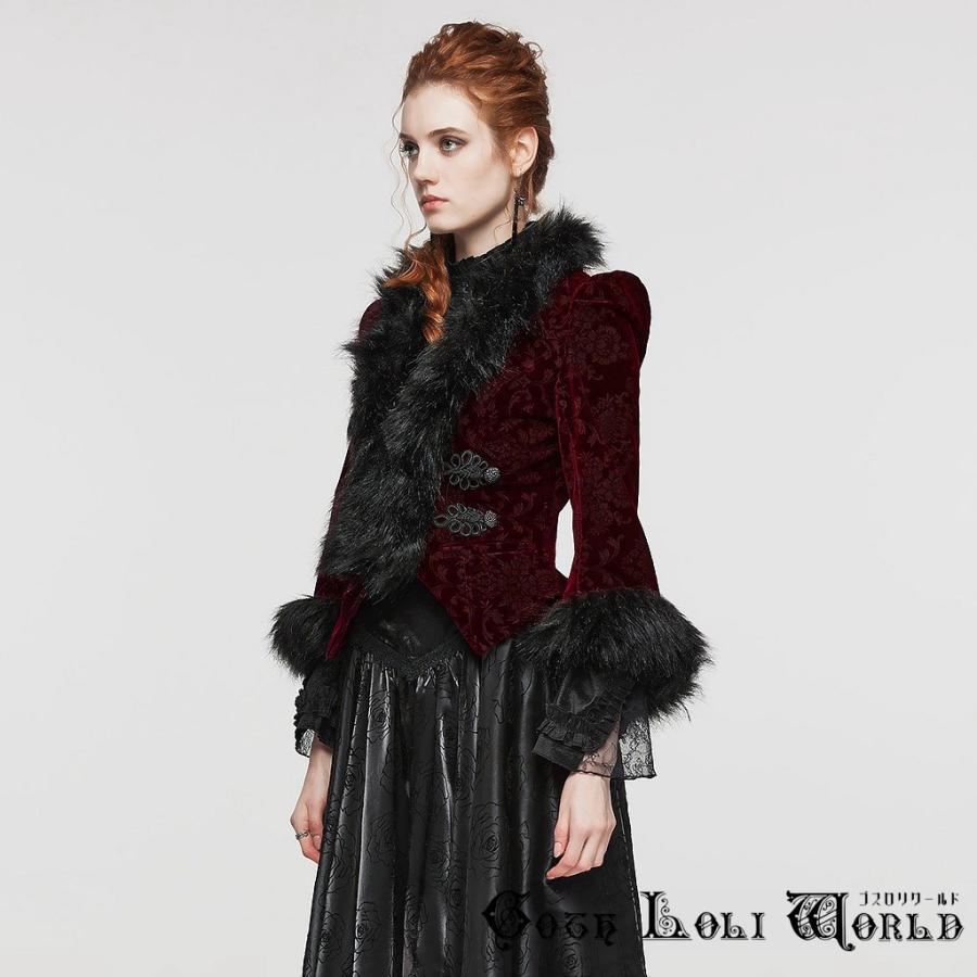 ゴスロリワールド WY-1513XCF-BK-RD ファー付きダマスクゴシック