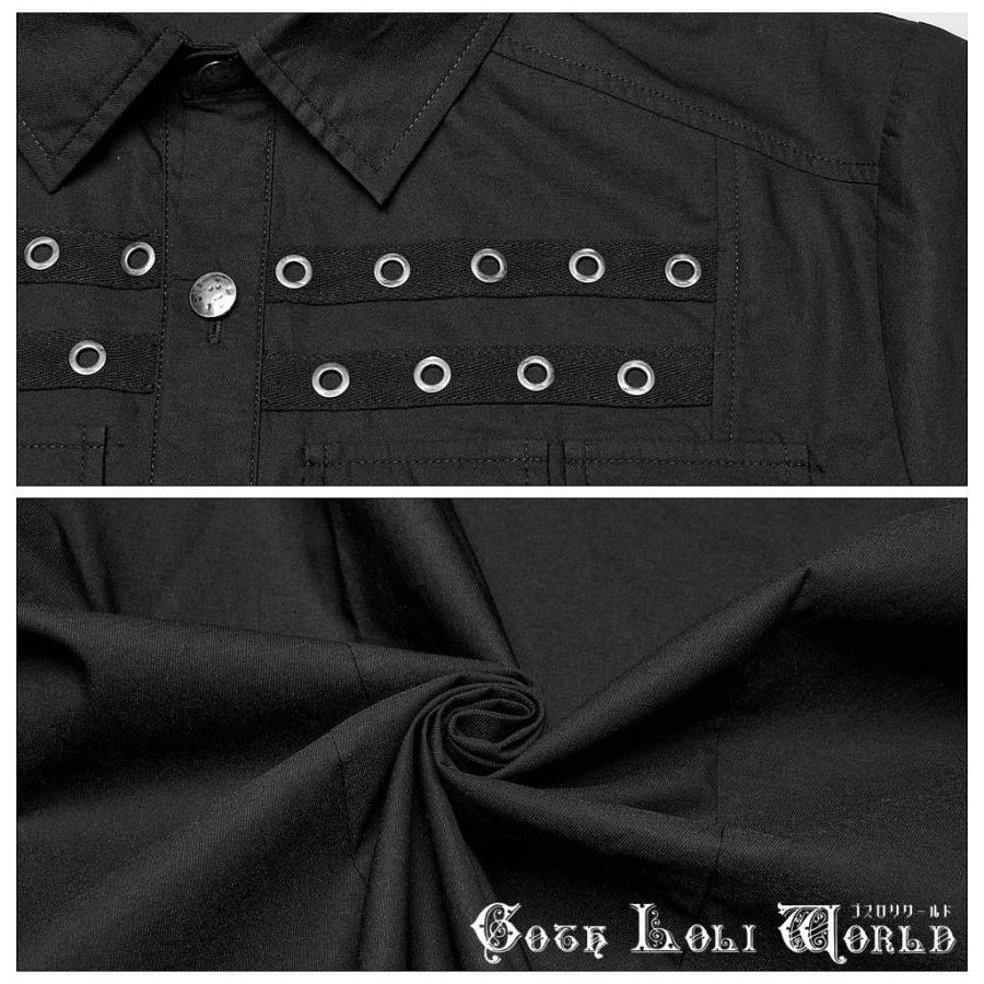 PUTUMAYO トップス 半袖シャツ 黒 王冠 ガーリー パンク ゴシック a.p.o.v. パンチホールメッシュニット半袖シャツ（カーディガン/ボレロ