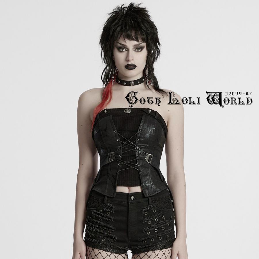 ゴスロリワールド WY-1802DQF-BK パンクファション レースアップ