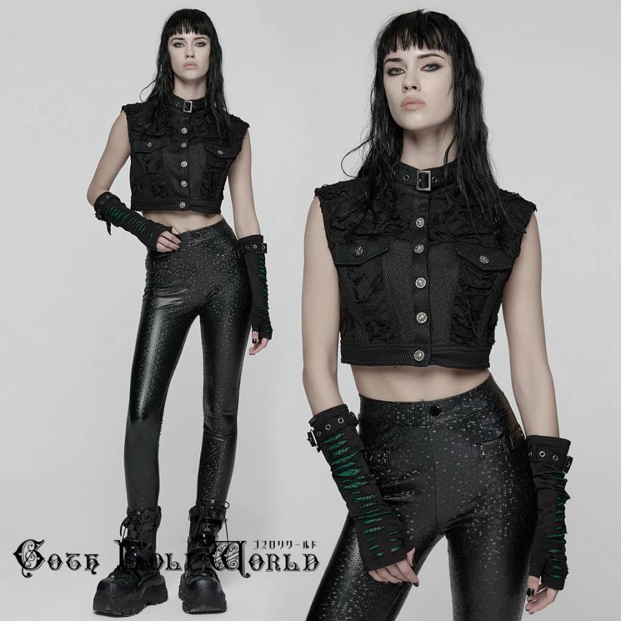 ゴスロリワールド WY-1825MJF-BK パンク ロック ファッション ダメージ