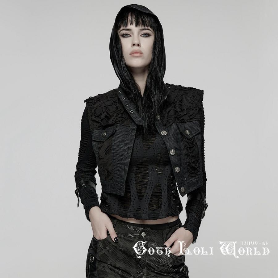 ゴスロリワールド WY-1825MJF-BK パンク ロック ファッション ダメージ