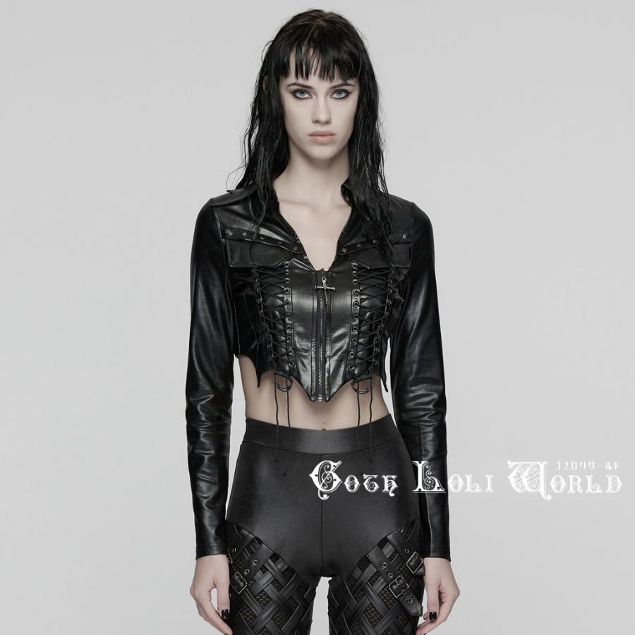 ゴスロリワールド WY-1826CCF-BK パンク ロック ファッション 合皮