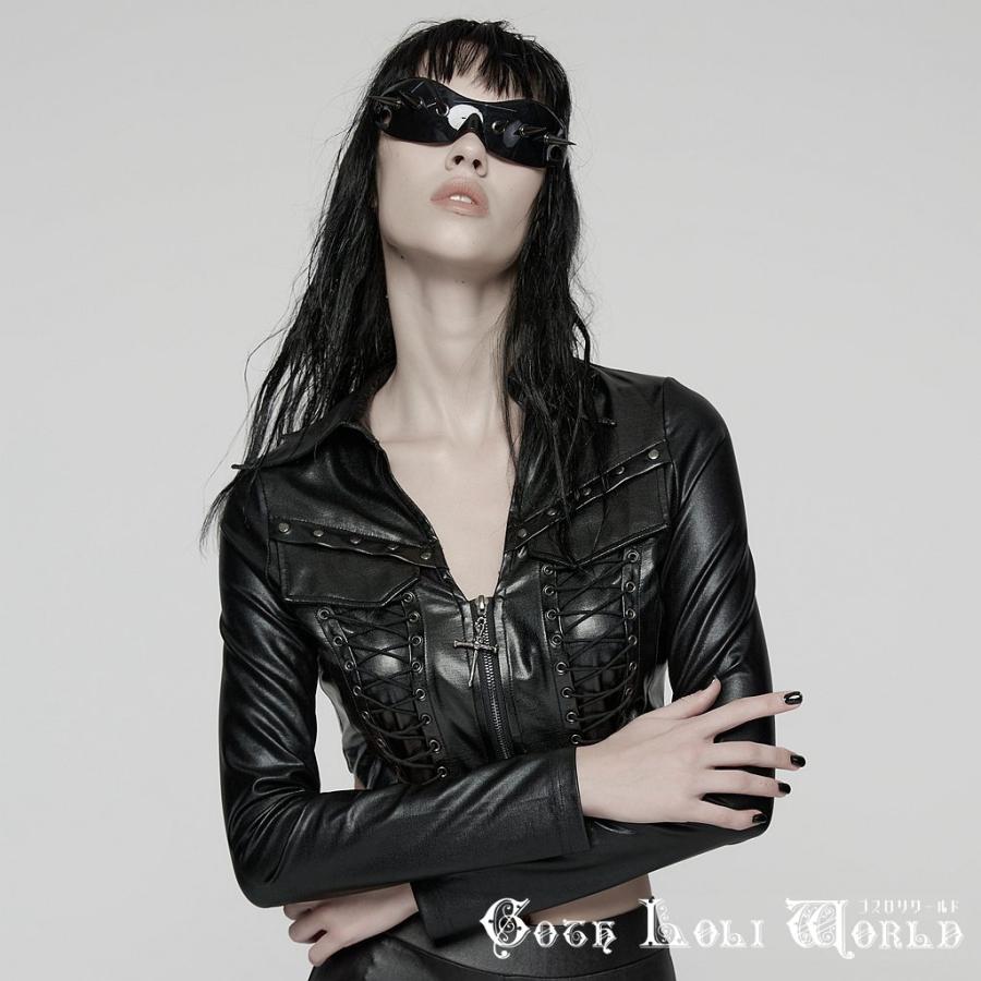 ゴスロリワールド WY-1826CCF-BK パンク ロック ファッション 合皮