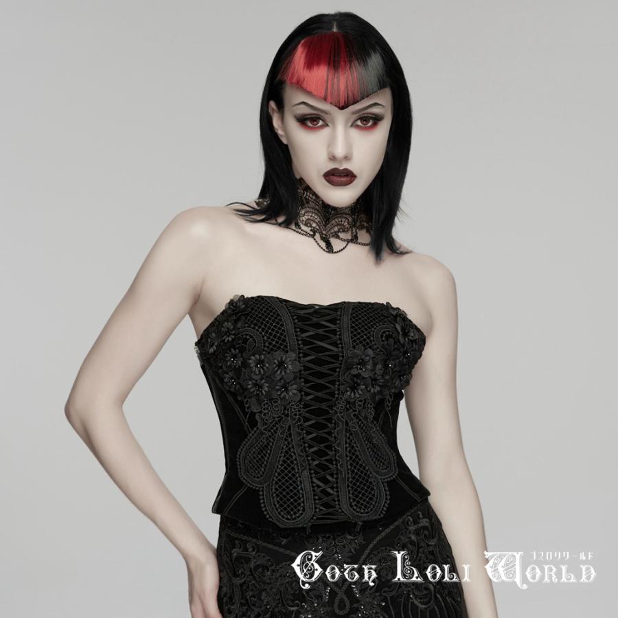 gypsohila/ジプソフィア★コルセットキャミ・ブラック ダブルZIPキャミパンツセットアップ｜SPIRALGIRL スパイラルガール トップス