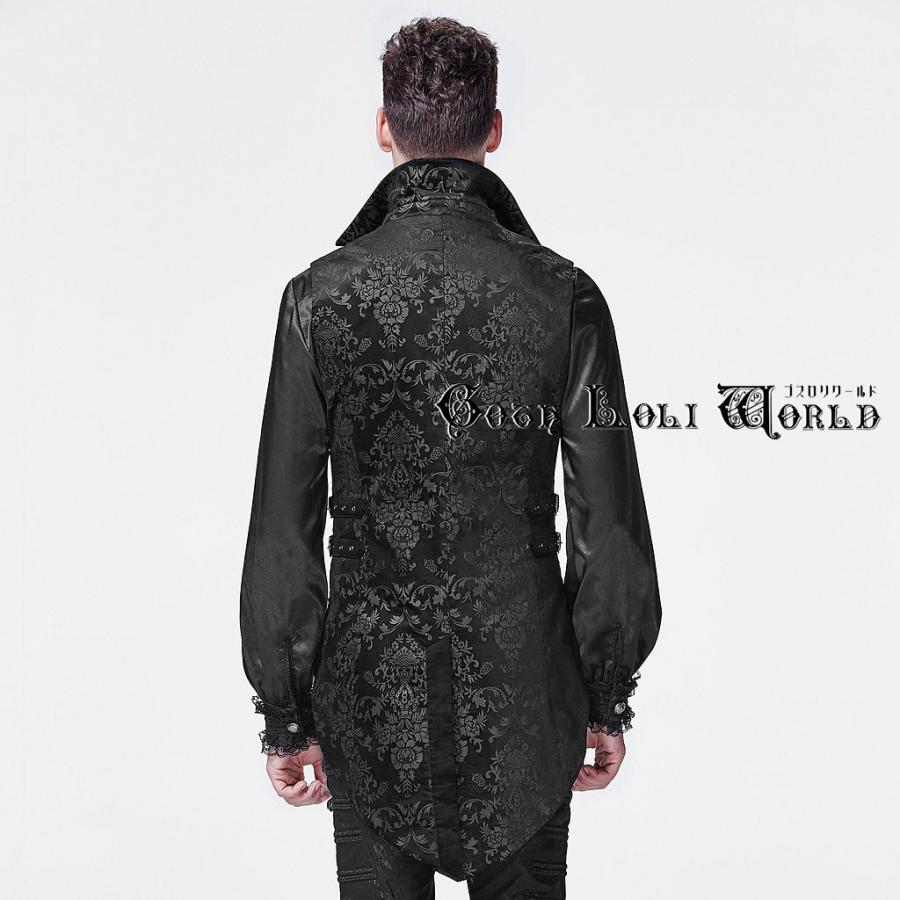 ゴスロリワールド Y-596-BK 丸裾燕尾ジャガードダマスク柄