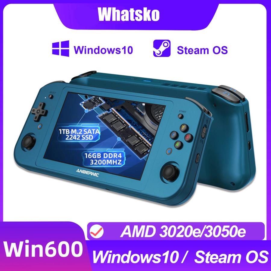 Anbernic WIN600 ハンドヘルドゲーム機 Windows10&steamOS対応 5.94インチIPS全密着OCAスクリーン  WiFi/Bluetooth機能対応 振動モーター付 3050E 1T ブルー :win600-1t-bu:Whatsko - 通販 -  Yahoo!ショッピング
