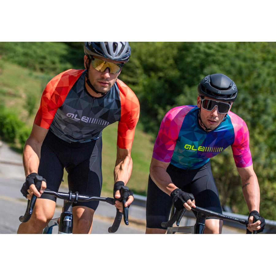 ALE(アレ)サイクルジャージ 半袖 夏 メンズ [UPF50+ リサイクル素材 柄
