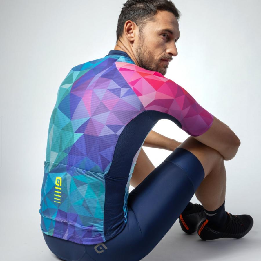 ALE(アレ)サイクルジャージ 半袖 夏 メンズ [UPF50+ リサイクル素材 柄