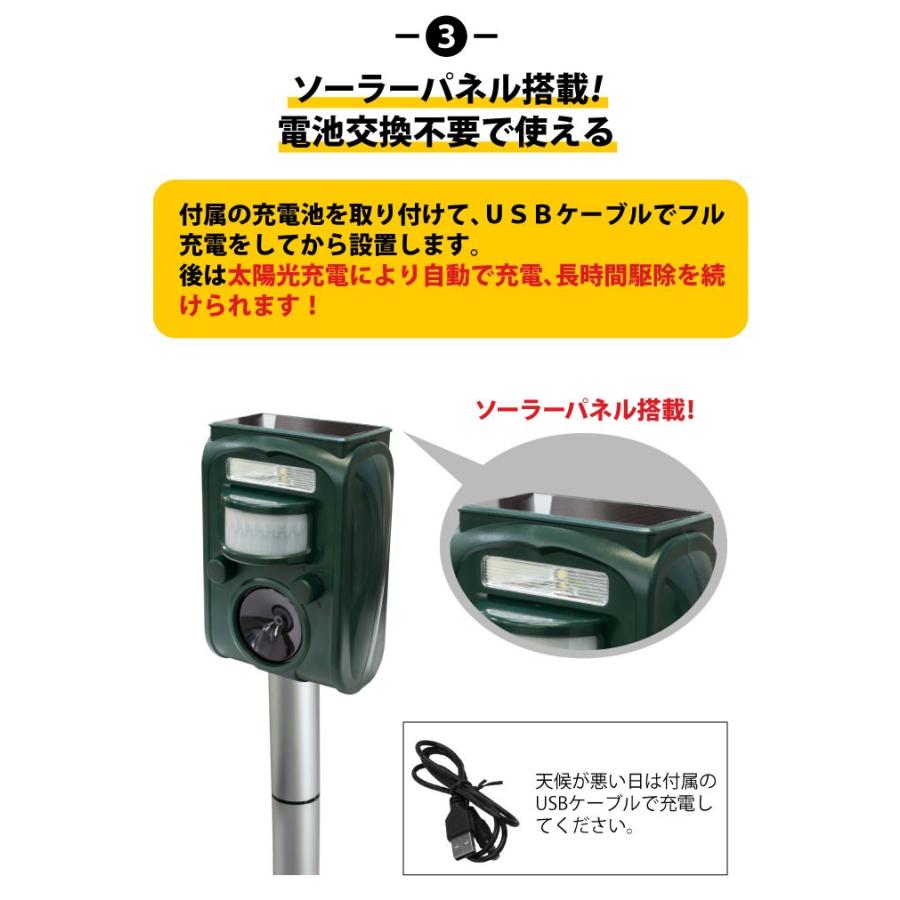 動物と共に…… GORIX 【あすつく】(2個セット)動物撃退器 害鳥 動物よけ 赤外線