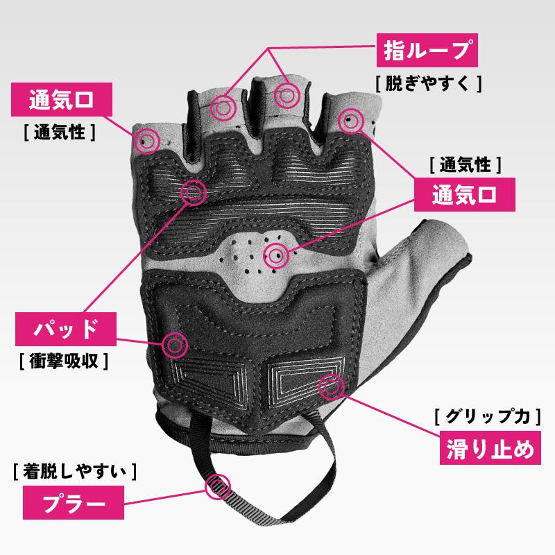 GORIX サイクルグローブ 自転車 手袋 指切り 夏用 衝撃吸収 ロード