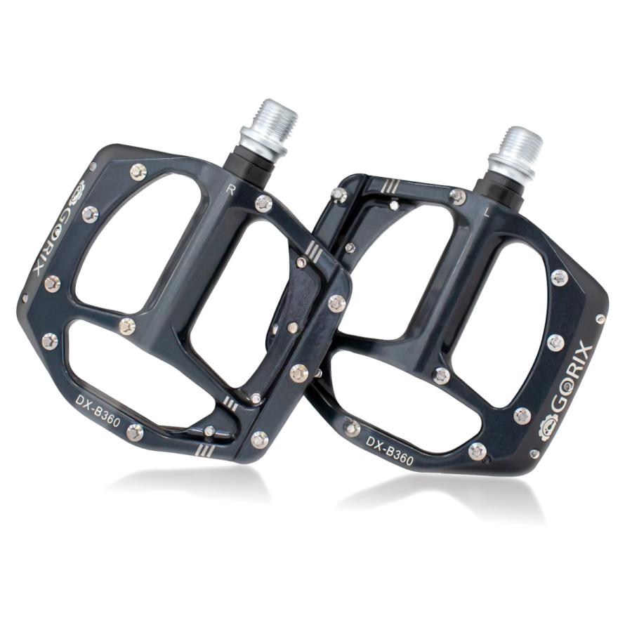 ゴリックス 自転車ペダル フラット ワイド 自転車 ペダル ブラック b360