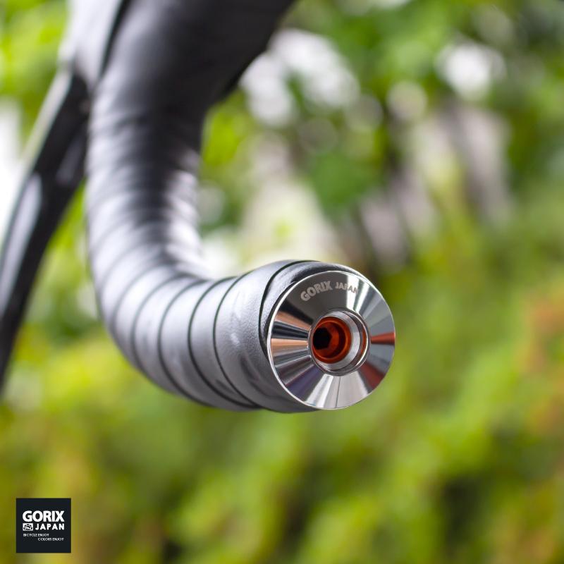 GORIX ゴリックス 自転車バーエンドキャップ CNC加工 超軽量 プラチナ
