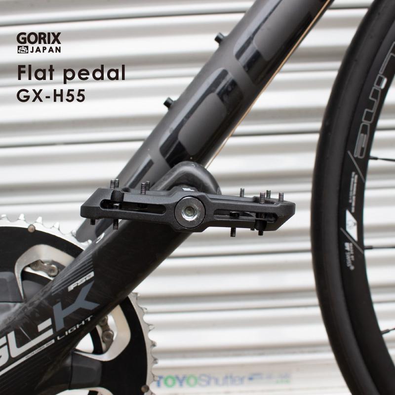 あすつく Gorix ゴリックス 自転車ペダル フラット ワイドな踏み面 軽量モデル Gx H55 滑り止めピン付き ロードバイク クロスバイク 強虫ペダル Gx H55 Gorix 公式 Yahoo 店 通販 Yahoo ショッピング