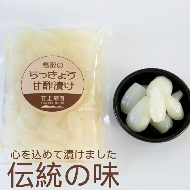 鳥取産 農家さんのらっきょう 甘酢漬け 100g×3袋 シャキシャキ食感