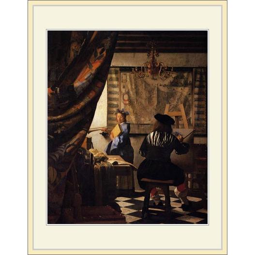 複製画・額縁付き・フェルメール・「画家のアトリエ」 : グーピル