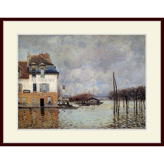 洋画　絵 楽天市場】 シスレー「ポール・マルリの洪水と小舟」 アート紙に