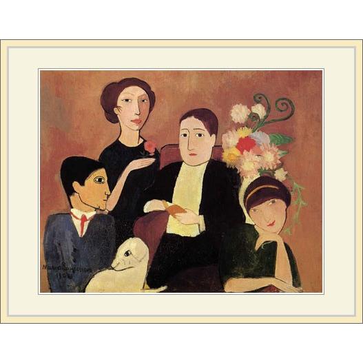 3-1929 ローランサン・「シャルリー・デルマスの肖像」複製画、額付き 3-1929 ローランサン・「シャルリー・デルマスの肖像」複製画