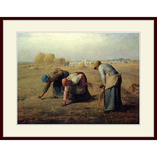 落ち穂拾い絵画額縁付き 複製画・額縁付き・ミレー・「落ち穂拾い（夏）」 : グーピル