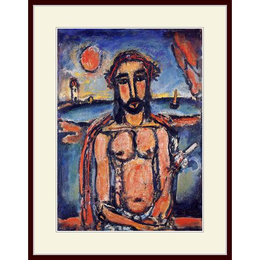 複製画・額縁付き・ルオー・「辱しめを受けるキリスト」 : グーピル