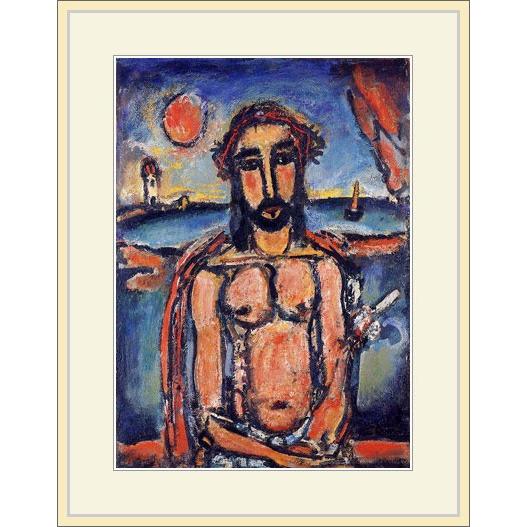 複製画・額縁付き・ルオー・「辱しめを受けるキリスト」 : グーピル