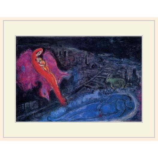 複製画・額縁付き・シャガール・「セーヌ河の橋」 : グーピル