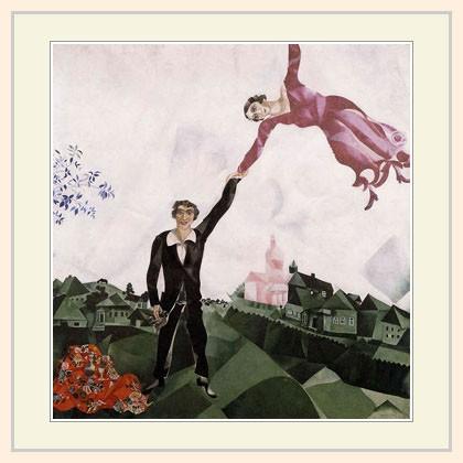 複製画・額縁付き・シャガール・「散歩」 : グーピルギャラリー