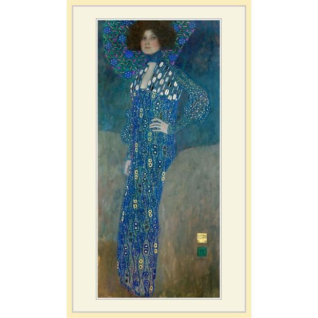 クリムト/ミュージック　額装　複製画 グスタフ・クリムトの『音楽 I』複製画 - 金箔を施した