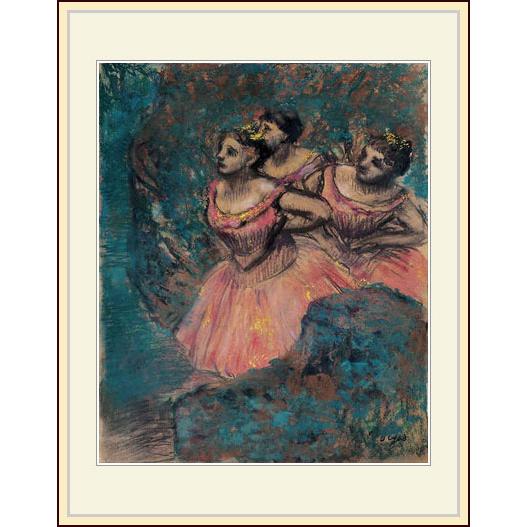 複製画・額縁付き・ドガ・「赤い衣装をつけた三人の踊り子」 : グー
