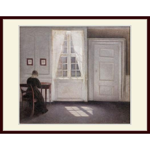 複製画 額付き：ヴィルヘルム ハマスホイ・「A Room in the Artist's