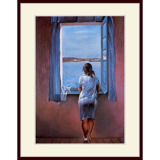 Salvador Dali 額装アート 窓辺の人物 複製画・額縁付き・ダリ・「窓辺の人物」 : グーピルギャラリー - 通販