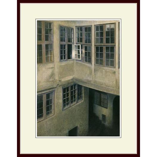 複製画 額付き：ヴィルヘルム ハマスホイ・「Interior of Courtyard