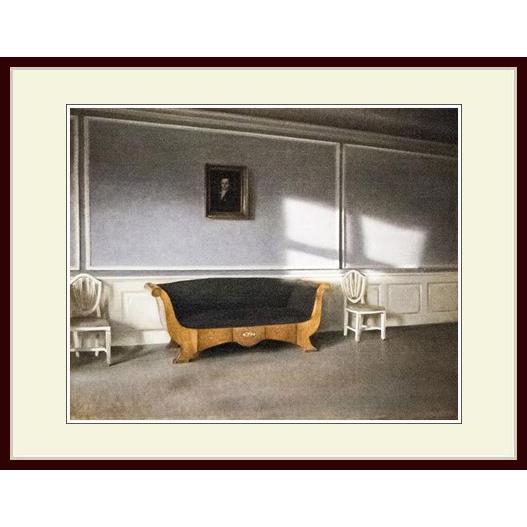 複製画 額付き：ヴィルヘルム ハマスホイ・「Sunshine in the