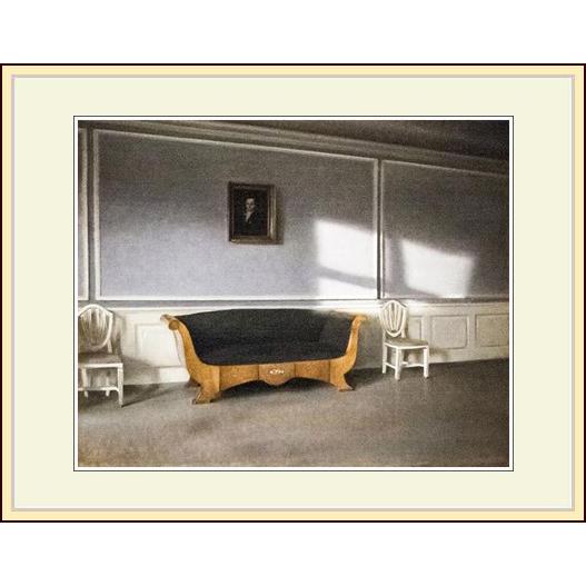 複製画 額付き：ヴィルヘルム ハマスホイ・「Sunshine in the