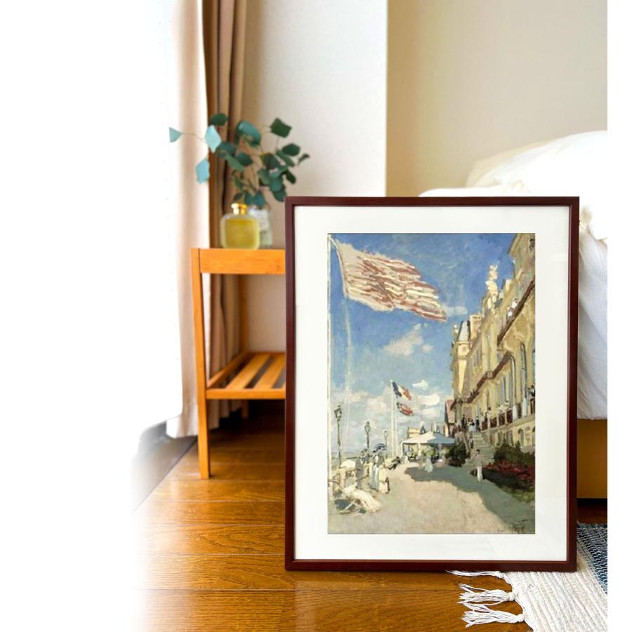 クロード・モネ、トルーヴィルの、希少画集画、新品額装付 複製画・額縁付き・モネ・「トルーヴィル、ロシュ・ノワールのホテル