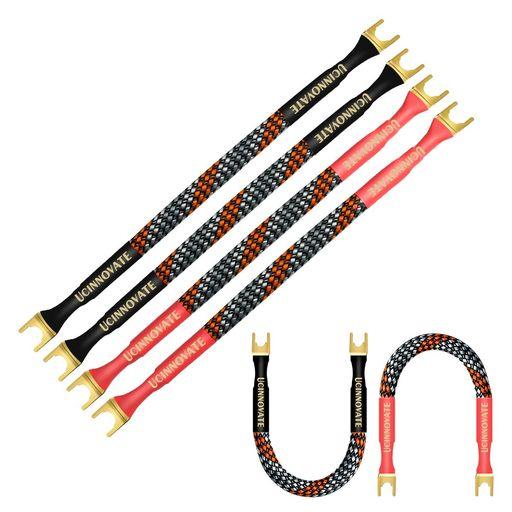 4本19cmスピーカージャンパーケーブルHIFIスピーカーケーブル24k