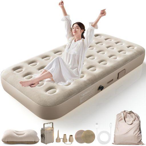 BQBエアーベッド　シングル BQBエアーベッド花見キャンプマットキャンプ用品エアーマット電動