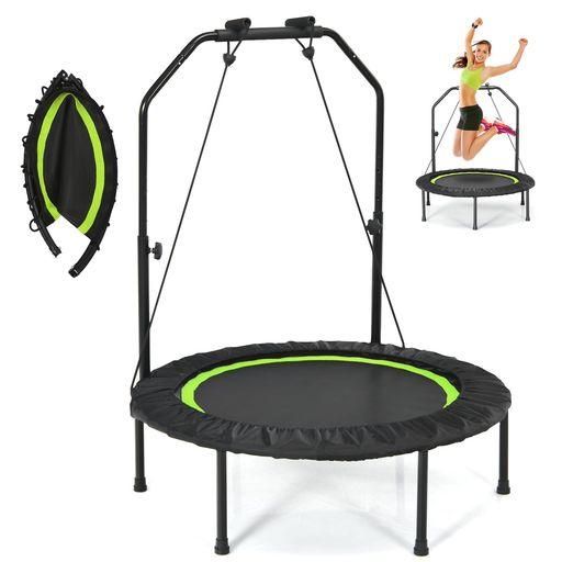 GYMAXトランポリン大人用子供用手摺付き大型直径102cm耐荷重150kg6本脚