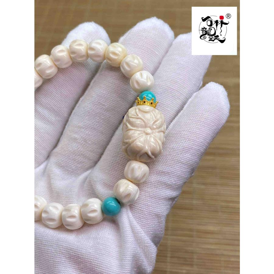 天然マンモス牙美しい手作り彫刻象の赤ちゃん ブレスレット｜gourinnboueki｜08