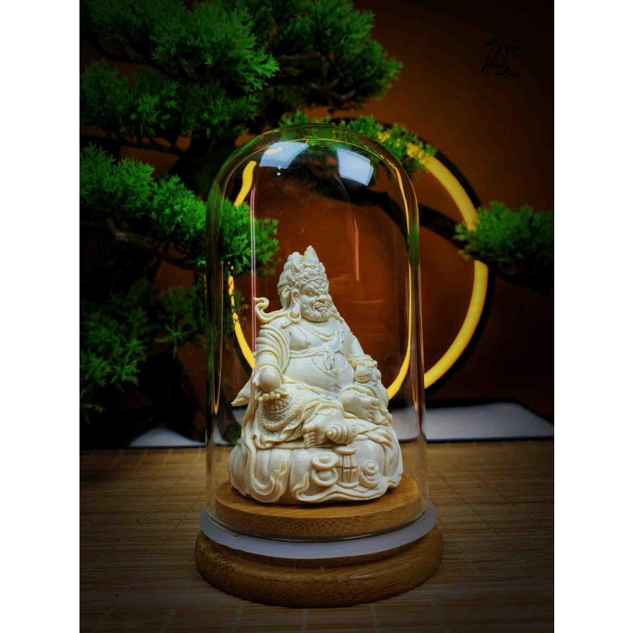 天然マンモス牙美しい手作り彫刻　1黄財神　置物 天然マンモス牙美しい手作り彫刻 黄財神 小さいな置物