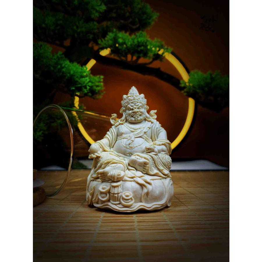 天然マンモス牙美しい手作り彫刻　1黄財神　置物 天然マンモス牙美しい手作り彫刻 1黄財神 置物【公式通販】