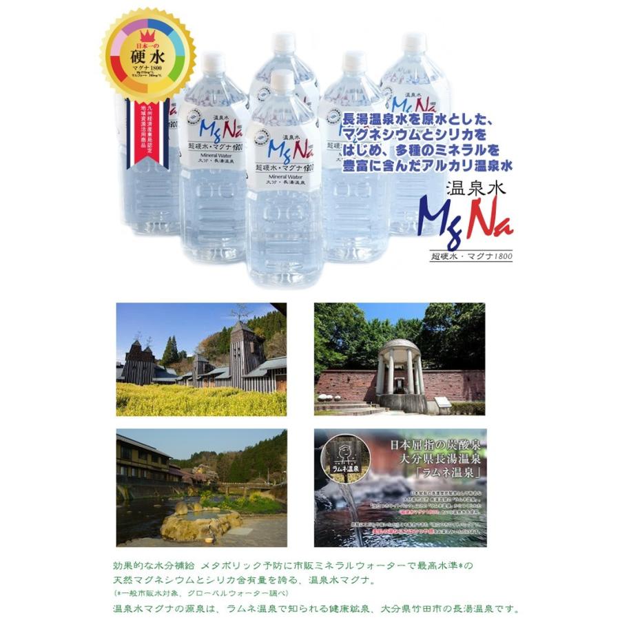 温泉水マグナ1800 2LPET×6 産地直送 現地よりメーカー直送でお届け
