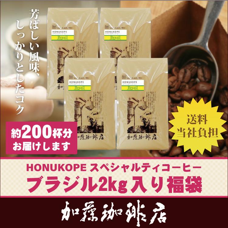 【業務用卸メガ盛り2kg】ブラジルHONUKOPEスペシャルティ珈琲豆(Kブラ×4) | 