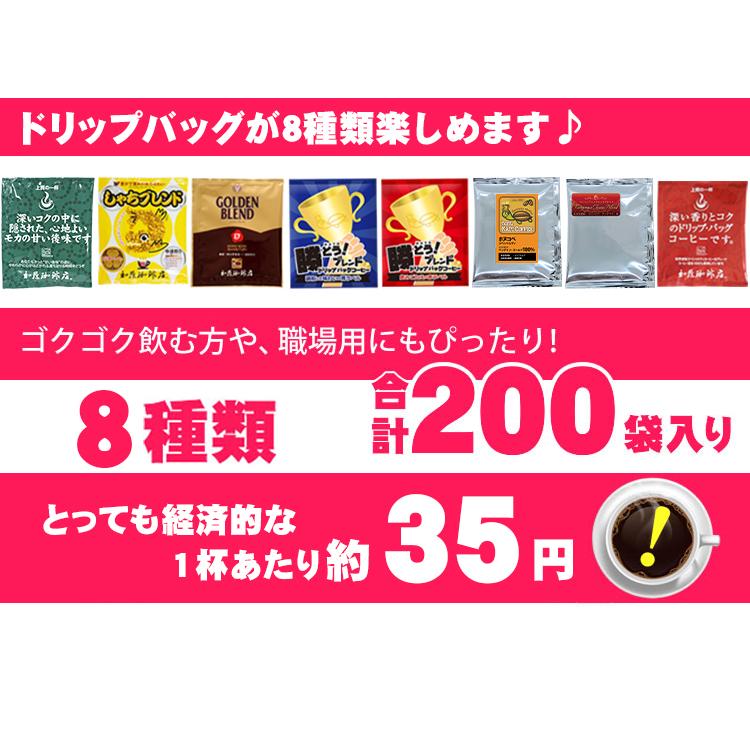 ◎ドリップコーヒー コーヒー 200袋セット 8種類 ゴクゴクセット (青20