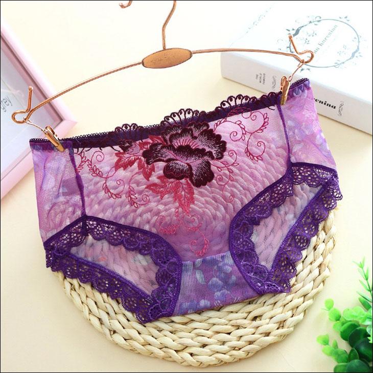 ヒップハング 花柄 刺繍 ショーツ レディース 響きにくい シースルー