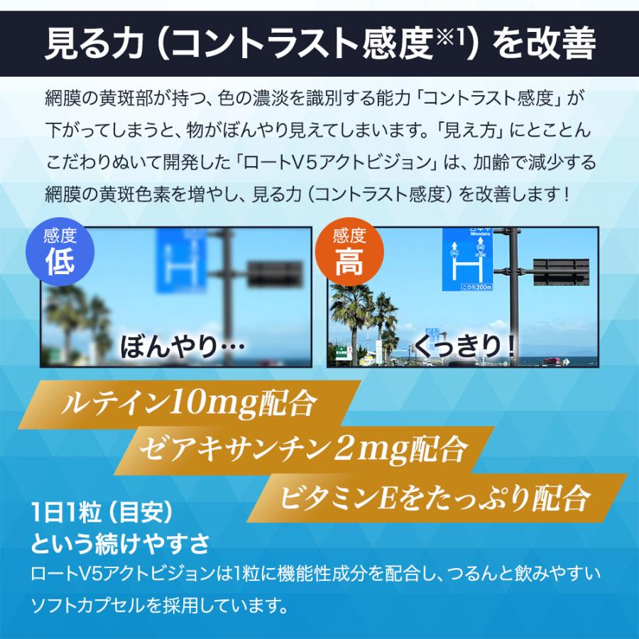 ロートVアクティブ ロートV5粒 アクトビジョン 62粒 約2か月分 3袋