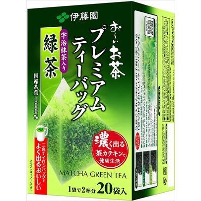 送料無料 伊藤園 お〜いお茶 プレミアムティーバッグ 宇治抹茶入り緑茶 20袋入×16箱｜goyougura-okawa