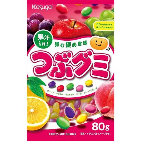 送料無料 春日井 つぶグミ 80g×6袋 ネコポス（Yahoo!・御用蔵 大川）