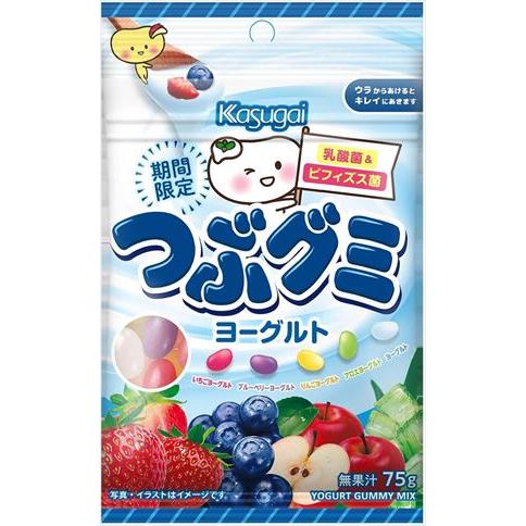 送料無料 春日井 つぶグミ ヨーグルト 75g×12袋 ネコポス（Yahoo!・御用蔵 大川）