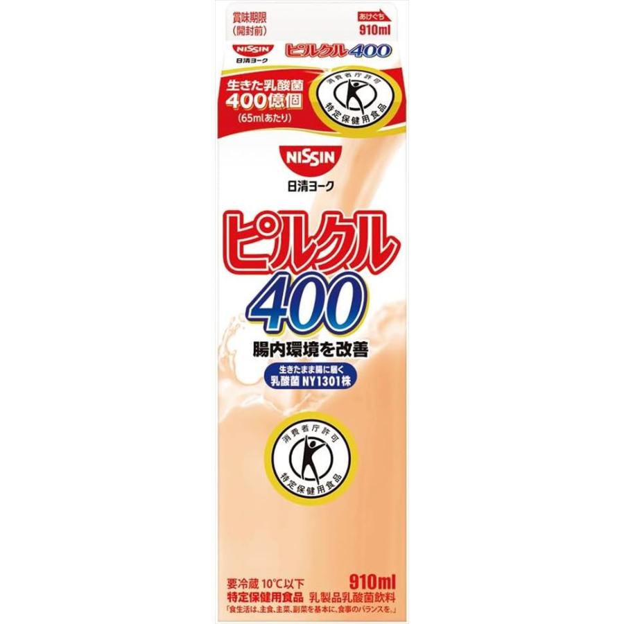pirukuru　0923 送料無料 日清ヨーク ピルクル400 910ml (特定保健用食品) ×6本 クール