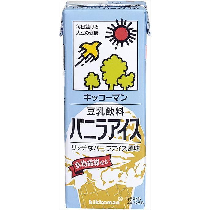 送料無料 キッコーマン 豆乳飲料 バニラアイス 200ml×18本 CS｜goyougura-okawa
